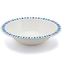 17cm/400ml Bowl With Patterned Rim, Blue Stripes