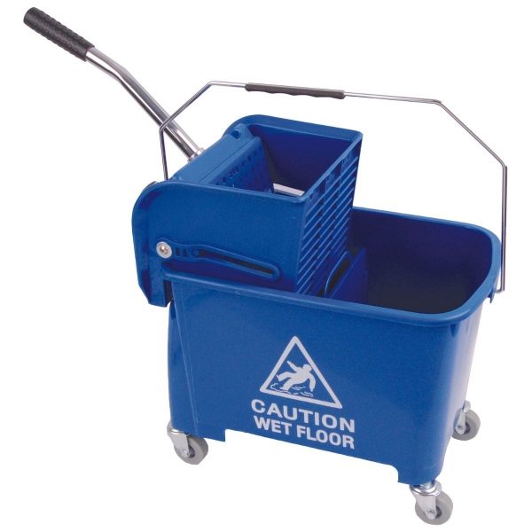 20 Litre Mop Bucket & Wringer With Castors, Blue