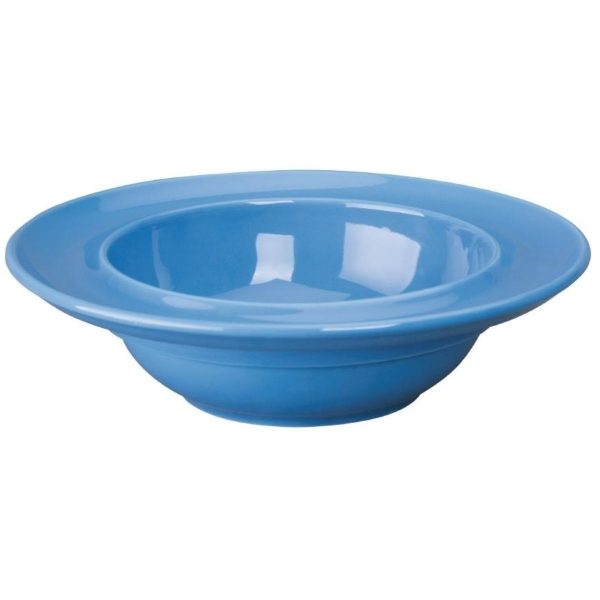 Olympia Heritage Raised Rim Bowls, Blue, 21cm/510ml