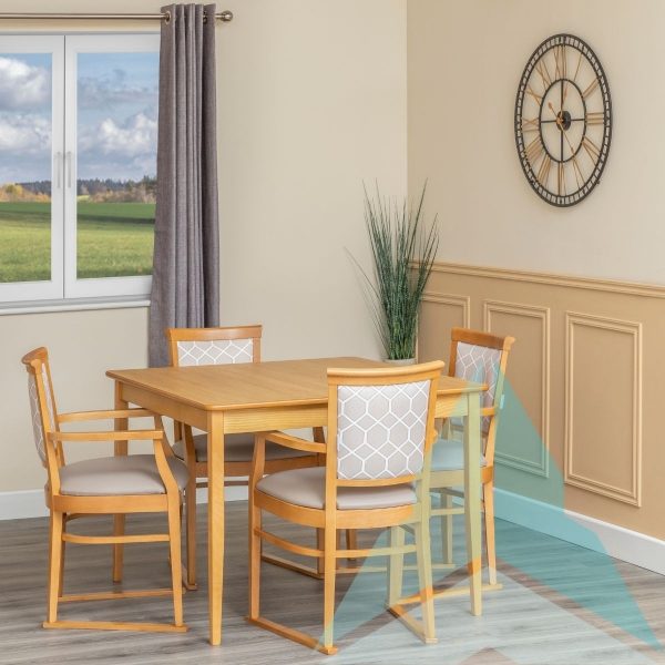 Kinley Dining Chair With Skis in Zest Cobble & Kibale Putty, Oak