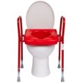Red Toilet Seat Aid, Adjustable Height