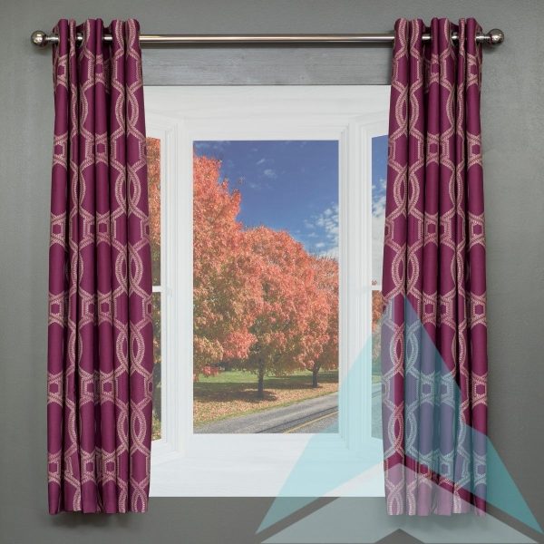 Kashmir Amethyst Curtains - 220cm wide x 160cm long