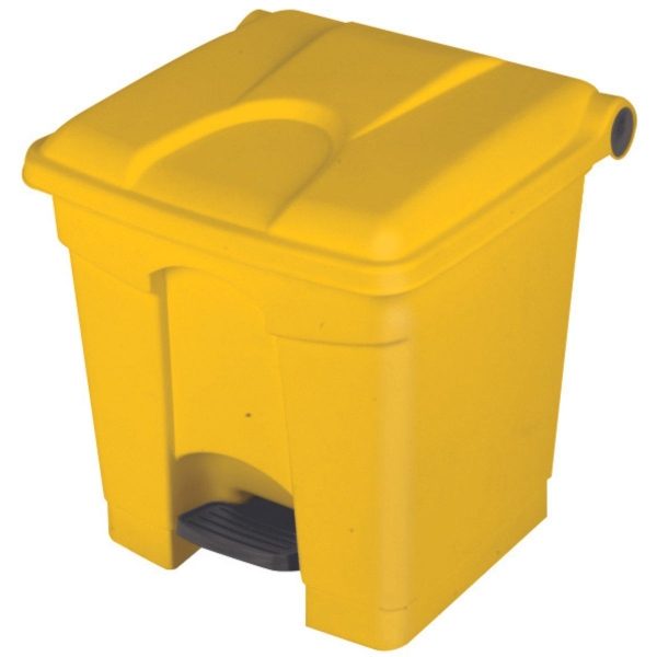 30 Litre Step-On Pedal Bin, Yellow Body, Yellow Lid