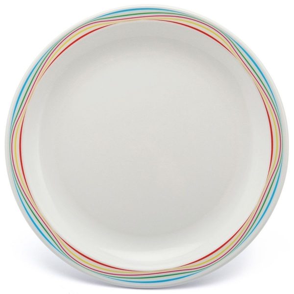 17cm Plate With Patterned Rim, Multi-Coloured Swirls