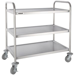 Three Tier Trolley, Stainless Steel Shelves