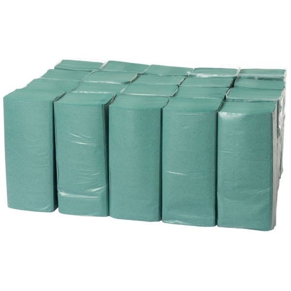 1 Ply Green Interfold Hand Towels