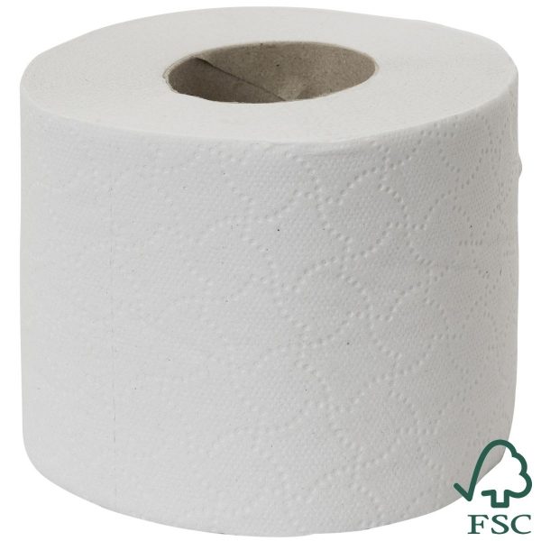 2 Ply White Embossed Toilet Rolls