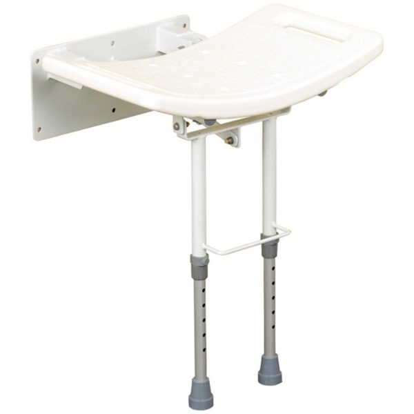 Wall Mounted Shower Seat With Support Legs