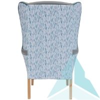 Ashford Armchair in Zest Ash with Balsam Slate Blue and Zest Emerald Piping