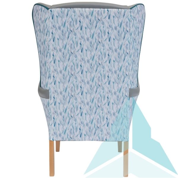 Ashford Armchair in Zest Ash with Balsam Slate Blue and Zest Emerald Piping