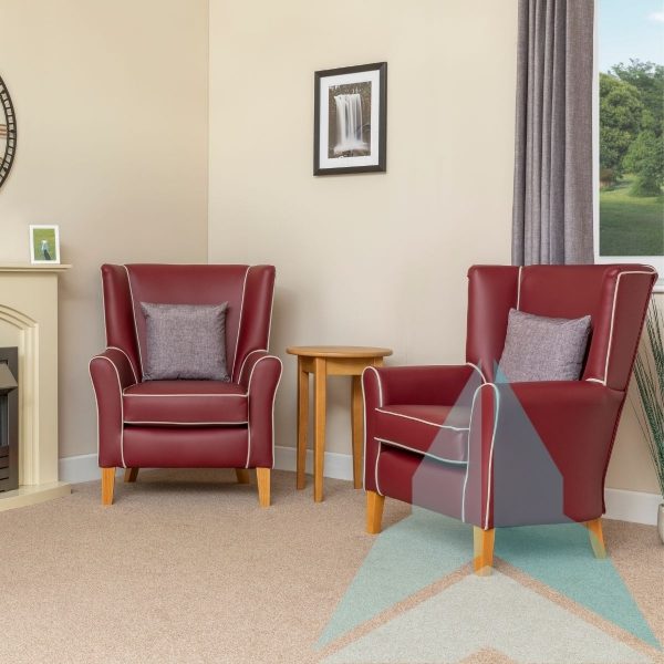 Oxford Armchair in Zest Wine With Zest Platinum Piping
