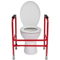 Red Portable Toilet Surround, Adjustable Height