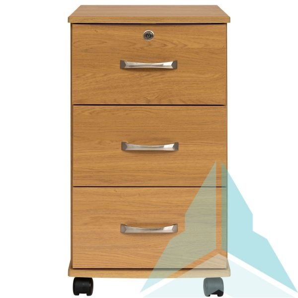 Argyle 3 Drawer Bedside Cabinet, Medium Oak