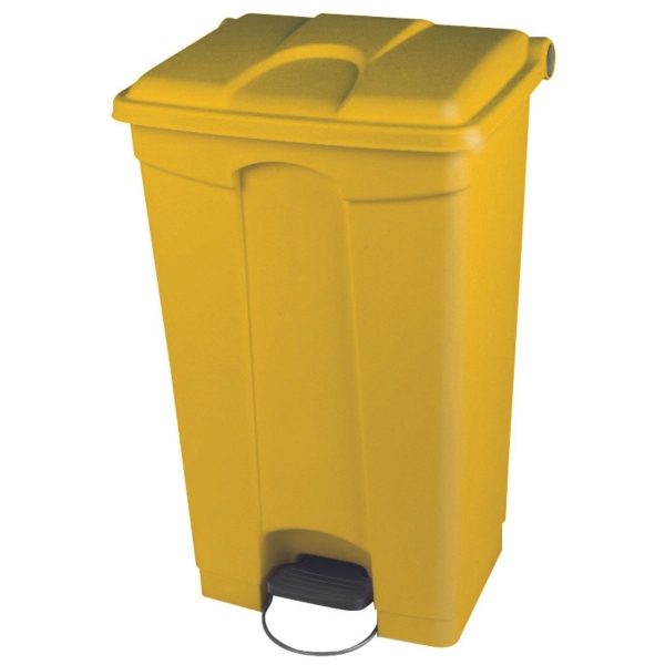 90 Litre Step-On Pedal Bin, Yellow Body, Yellow Lid