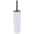 White Closed Toilet Brush & Holder