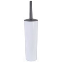 White Closed Toilet Brush & Holder