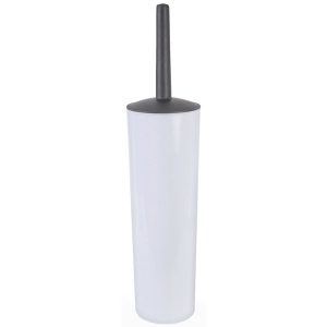 White Closed Toilet Brush & Holder