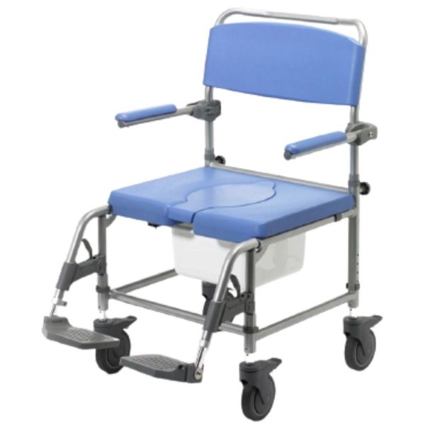 Bariatric Mobile Commode & Shower Chair With Footrest