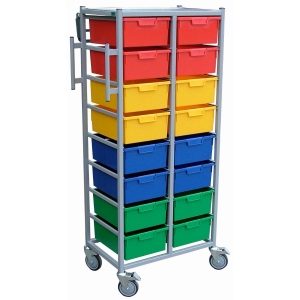 Laundry Twin Cart with 16 Trays