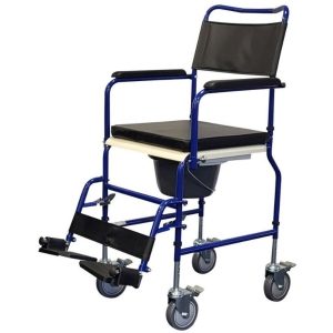 Mobile Commode & Transfer Chair, Adjustable Height