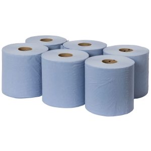 1 Ply Blue Standard Centre Feed Rolls