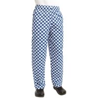 Unisex Chef Baggy Trousers, Big Blue Check, Small/76-81cm