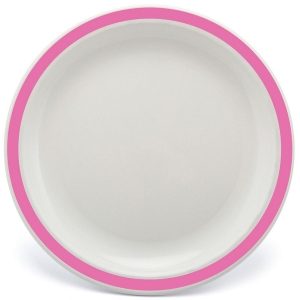 23cm Polycarbonate Plates With Coloured Rim