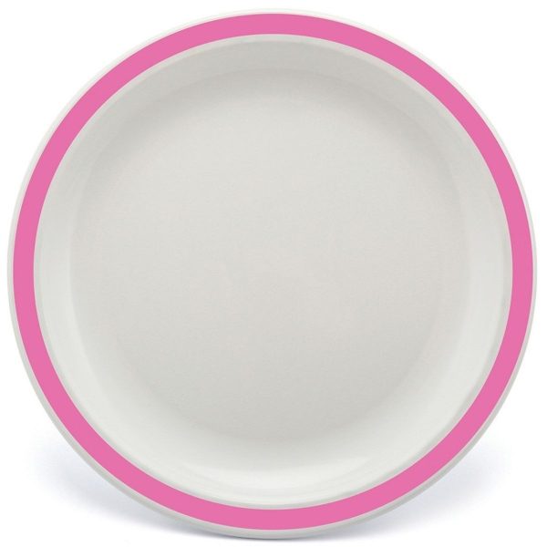 23cm Polycarbonate Plates With Coloured Rim