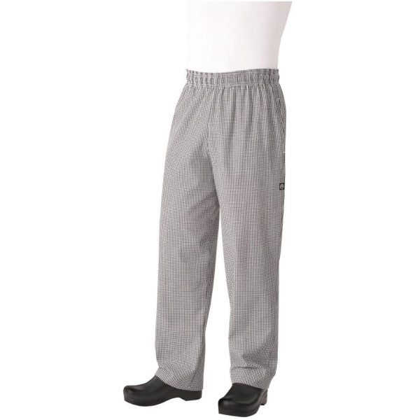 Unisex Chef Baggy Trousers, Small Black Check