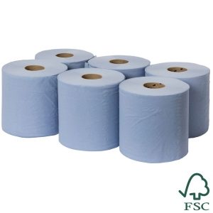 2 Ply Blue Standard Centre Feed Rolls