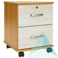 Argyle 2 Drawer Bedside Cabinet in Medium Oak with Light Artwood fronts