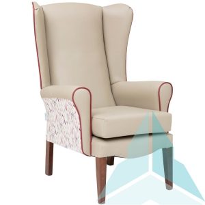 Ashford Armchair in Zest Putty with Balsam Thistle and Zest Cherry Piping