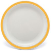 23cm Plate With Coloured Rim, Yellow
