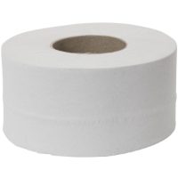 2 Ply Soft White Mini Jumbo Toilet Rolls, 7.6cm Core