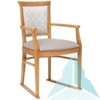 Kinley Dining Chair With Skis in Zest Cobble & Kibale Putty, Oak