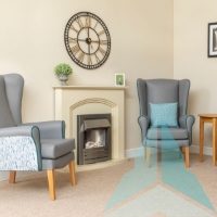 Ashford Armchair in Zest Ash with Balsam Slate Blue and Zest Emerald Piping