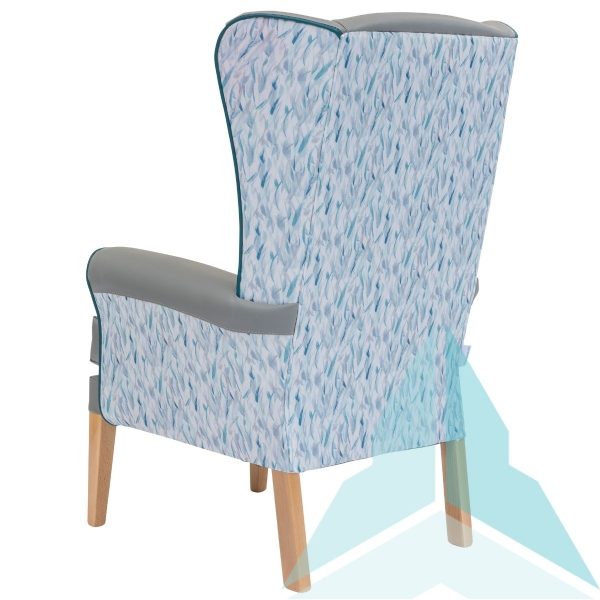 Ashford Armchair in Zest Ash with Balsam Slate Blue and Zest Emerald Piping