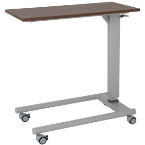 Gas Lift Overbed Table, Straight Leg, Walnut
